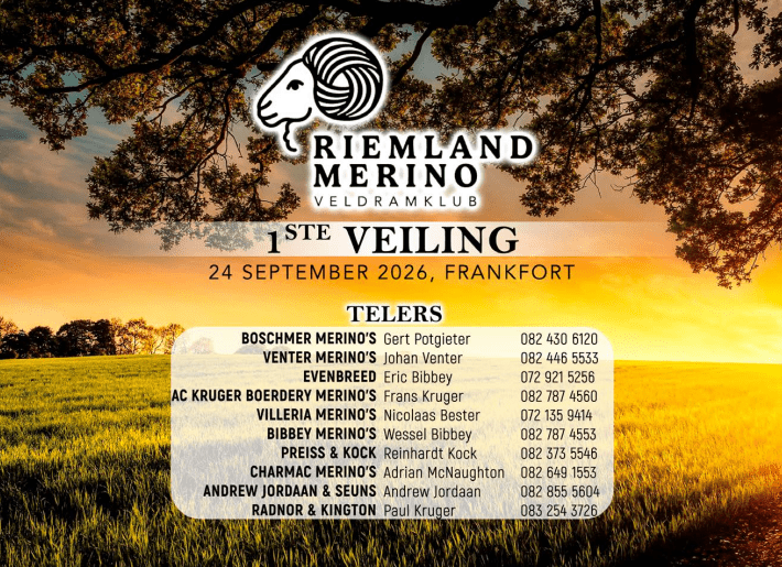 Riemland Merino VRK Auction – 24 September 2026